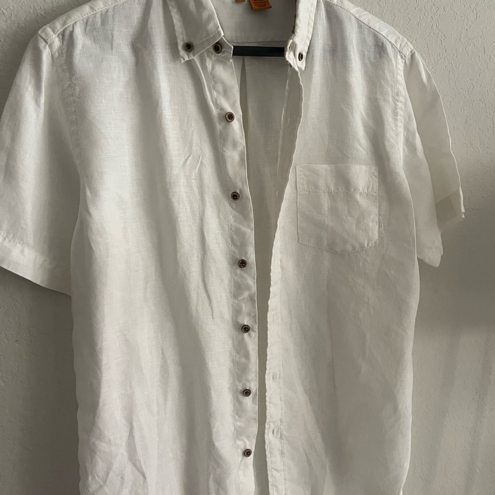 Tailor Vintage White Linen Button Down Shirt